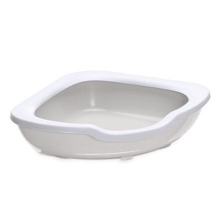 Туалет-лоток IMAC FRED для кошек, угловой, светло-серый 51х51х15,5