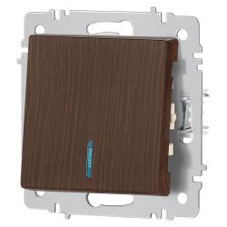 Выключатель Intro Accent 6-102-10 с подсветкой, 10А-250В, IP20, СУ, AL/CU, венге