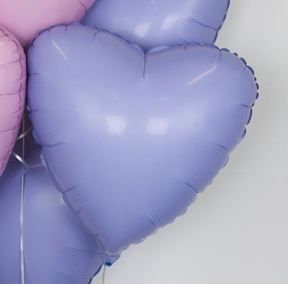 Ag Шар Сердце 19''/46 см, Лаванда (БГ-15) 