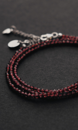 Цепочка "Memo about Soulmate" тонкая из граната с удлинителем 47-54 см