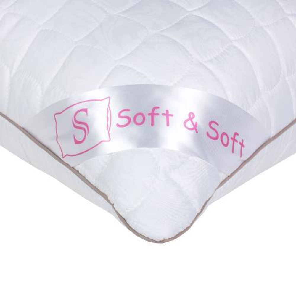 Подушка бамбук  Soft&Soft  70х70, в микрофибре с тиснением, 100% полиэстер