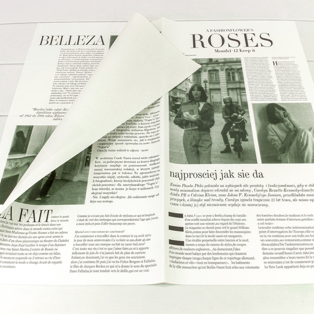 Пленка В листах 20 шт 57 х 57 см "Газета ROSES" (Белый)