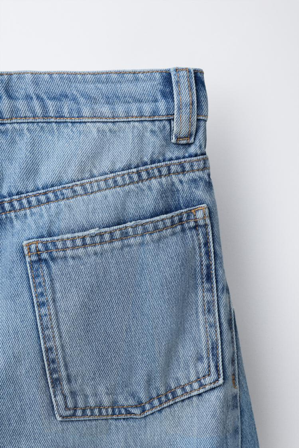 ZARA ДЖИНСЫ BARREL, ГОЛУБОЙ