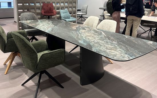 Стол VALDEMAR 180 KL-99 итальянская керамика, стекло/ каркас темно-серый/Kl-188