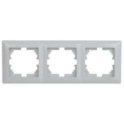 Рамка для розеток и выключателей Intro Solo 4-503-01 на 3 поста, СУ, белый