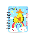 Блокнот "Авокадо" на спирали, 9*12 см, 50 листов, с разделителями, 4вида микс