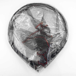 Подсачек круглый прорезиненный телескопический (d45)