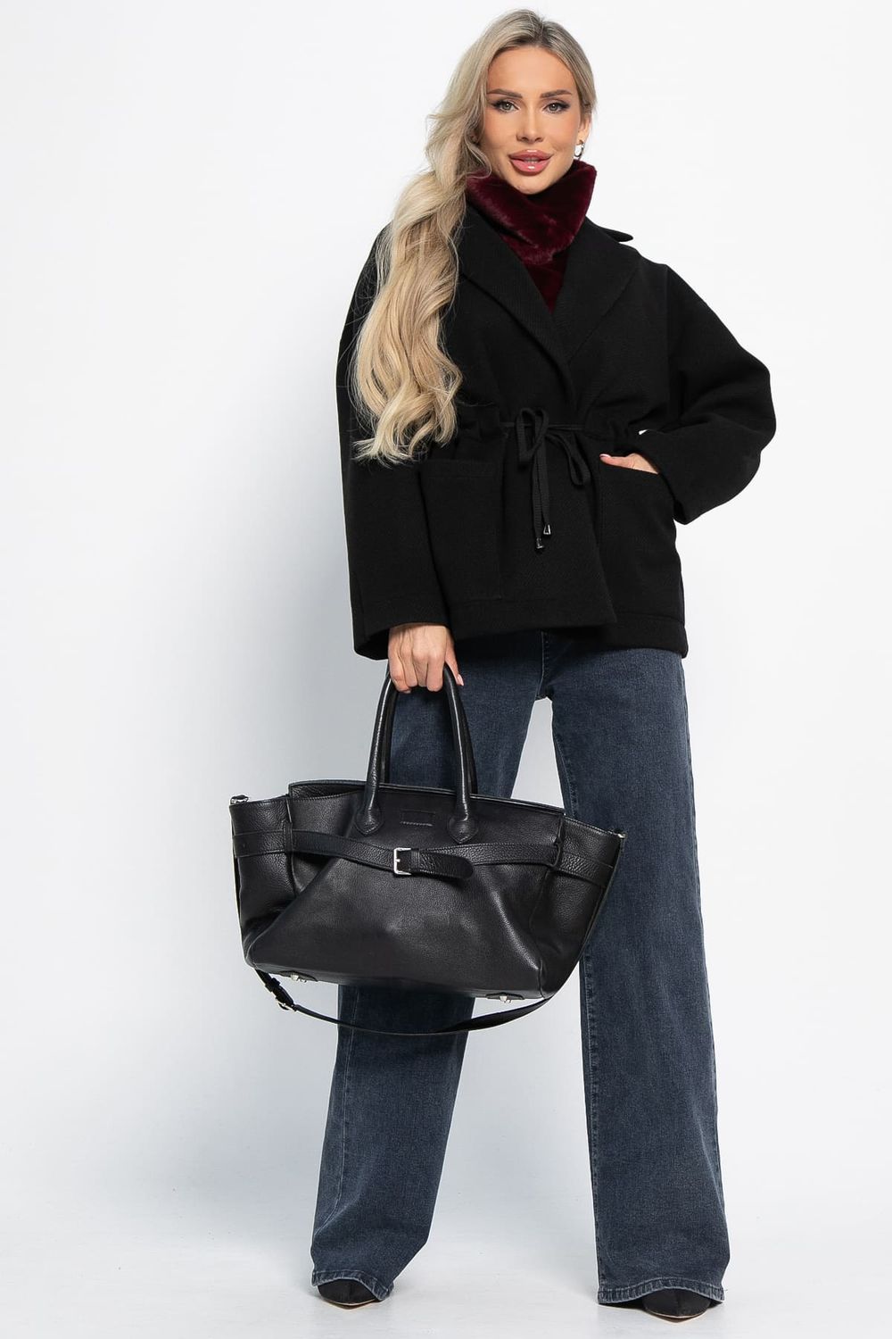 Пальто-пиджак (черный) Б15084-7М LT Collection