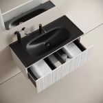 Тумба с раковиной Sancos CODE CD100W/CN13003MB 100 белая