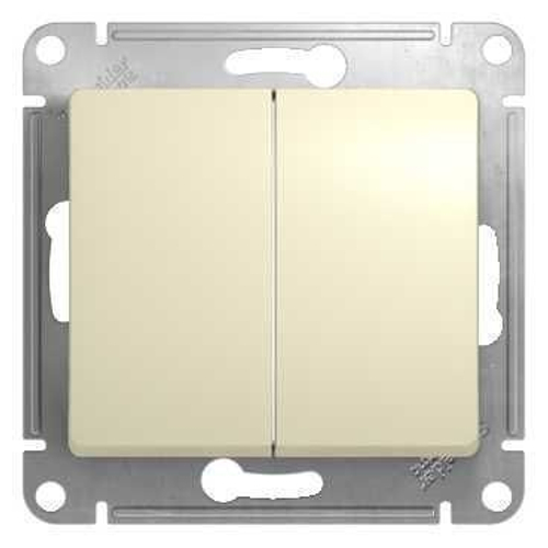 Выключатель GLOSSA С/У 2кл. без инд. 10А 250В IP20 сх.5 механизм, БЕЖЕВЫЙ