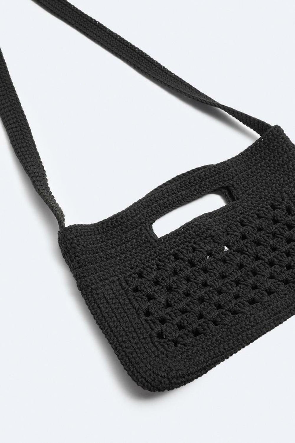 ZARA ТКАНАЯ СУМКА SOFT, ЧЕРНЫЙ