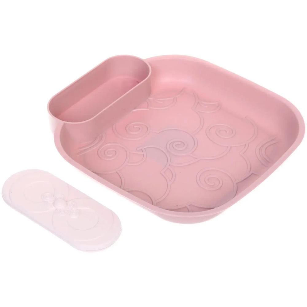 Тарелка пластиковая «SEGRETO «21*23*3,5см пыльная роза