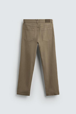 ZARA БРЮКИ STRAIGHT FIT, РЫЖЕВАТО-КОРИЧНЕВЫЙ