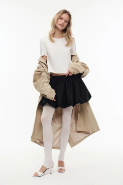 Футболка с кружевом (Baby Tee ), молочная