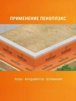 ПЕНОПЛЭКС фундамент 50 мм (14уп, 98 плит) утеплитель для стен, крыши, пола 50х585х1185 мм