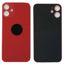 Задняя крышка для Apple iPhone 12 mini Красный (стекло, широкий вырез под камеру)