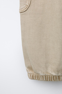 ZARA СУПЕРЭЛАСТИЧНЫЕ БРЮКИ-ДЖОГГЕРЫ, СВЕТЛО-БЕЖЕВЫЙ