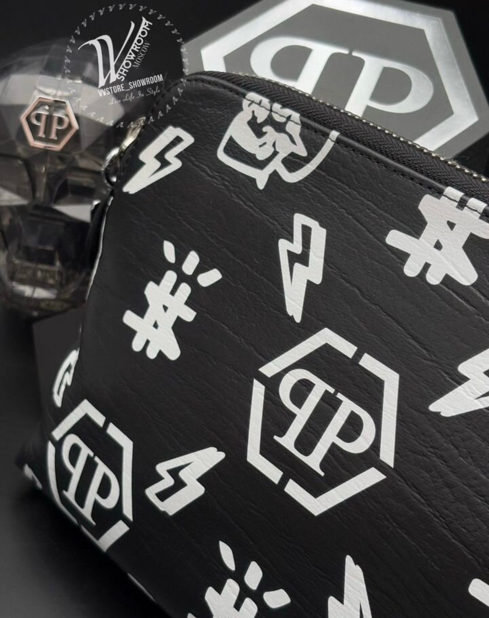 Барсетка клатч Philipp Plein Monogram