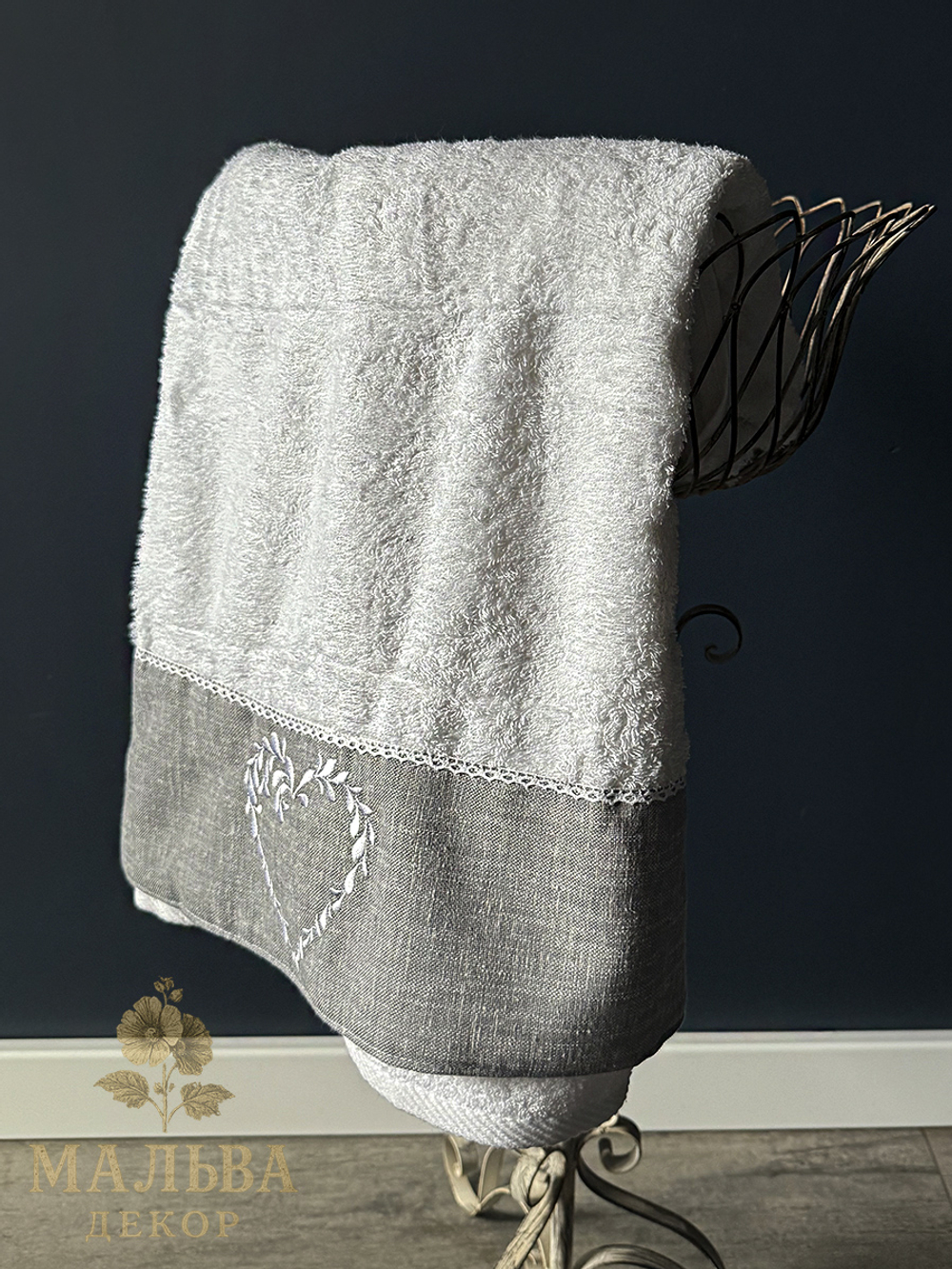 Полотенце "Олмо" большое белое 90x140 см