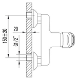 LM4103C Луна Смеситель для  душа, хром (к/к 6)