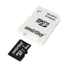 Карта памяти Micro-SD 32 GB Smart Buy Class 10 PRO U3 R/W:90/70 Mb/s с адаптером