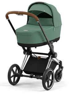 Коляска Cybex Priam IV Chrome Brown complete и автокресло Cloud G i-Size Lava Grey 3 в 1 Leaf Green