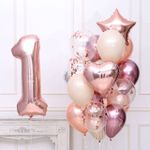 Шар (40"/102 см) Цифра, 1, Розовое Золото