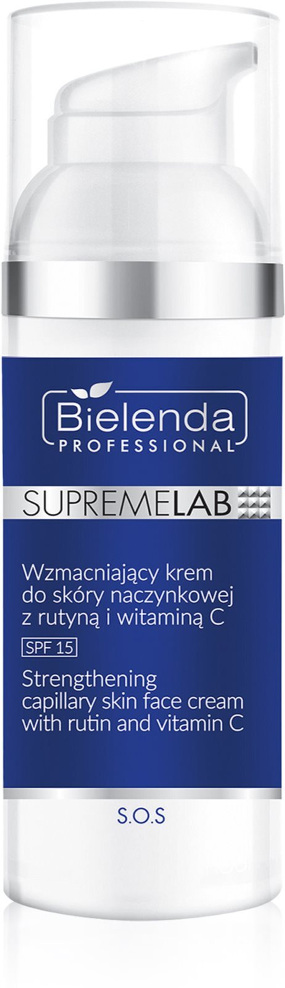 Bielenda Professional Supremelab S.O.S - укрепляющий крем для куперозной кожи с рутином и витамином С SPF 15 /   50  ml  / GTIN 5902169027674
