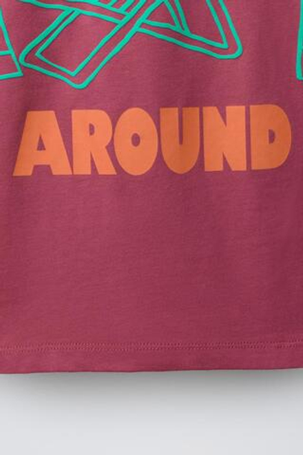 ZARA ФУТБОЛКА С НАДПИСЬЮ, ЦВЕТ ФУКСИИ