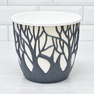 Кашпо Форест 3,5л, антрацит/белый