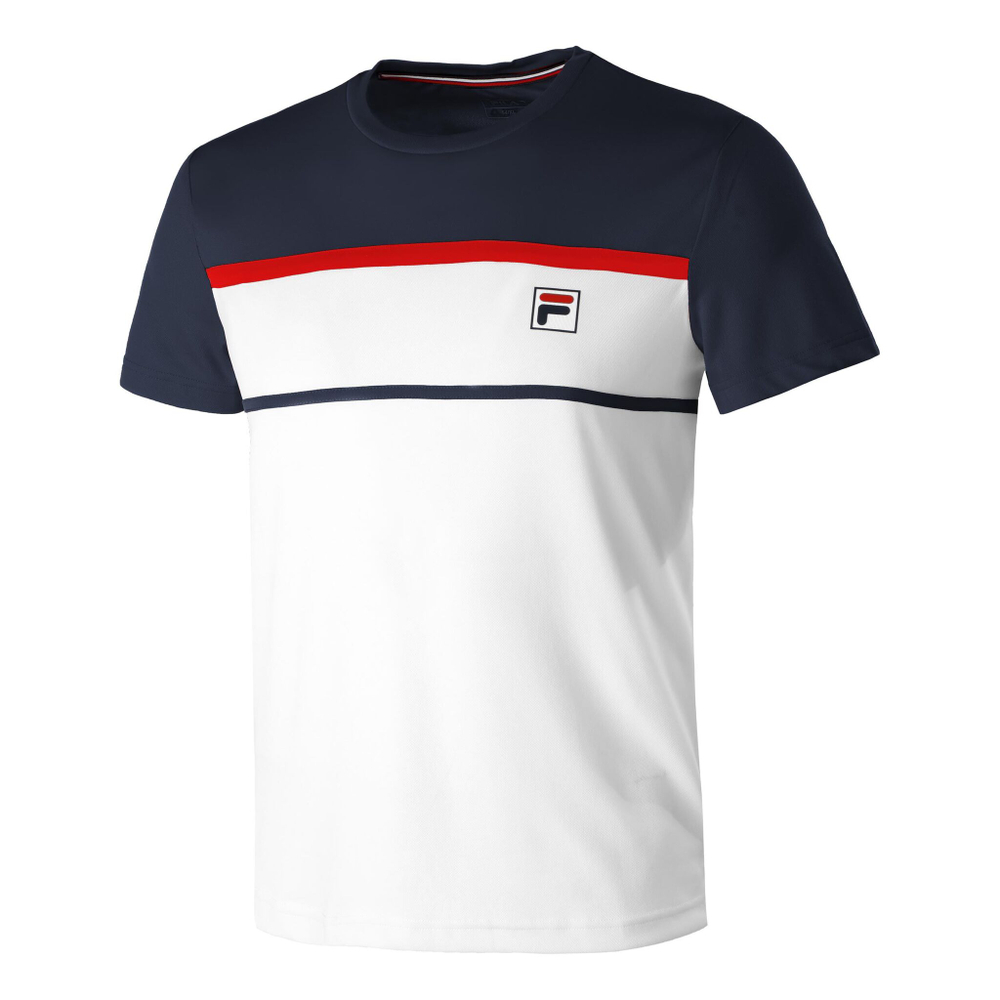 Мужское теннисное поло Fila Steve T-Shirt Men - White, Dark Blue