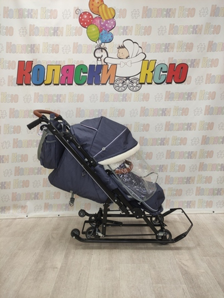Санки-коляски "Ника детям 7-8K" в елочку синий