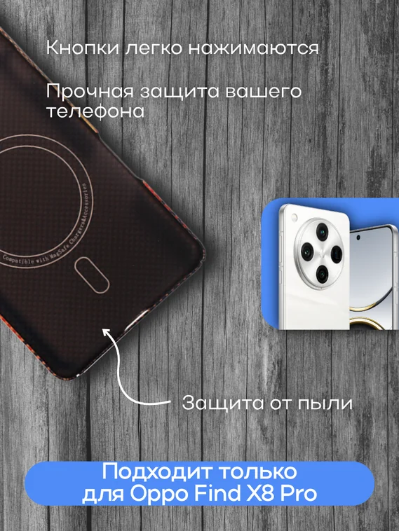 Карбоновый чехол для Oppo Find X8 Pro with MagSafe Солнечный свет (Sunset)