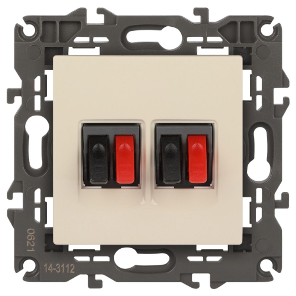 14-3112-02 ЭРА Розетка аудио двойная, IP20, Эра Elegance, сл.кость | Elegance Слоновая кость