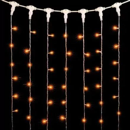 Светодиодный занавес 2*2 м., 400 желтых LED ламп, прозрачный провод ПВХ, LTC (PCL402-10-2Y)