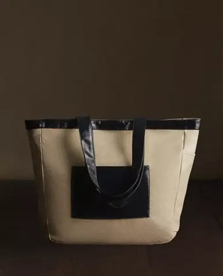 ZARA HOME СУМКА-ТОУТ ИЗ ВОДООТТАЛКИВАЮЩЕЙ ТКАНИ, БЕЛЫЙ