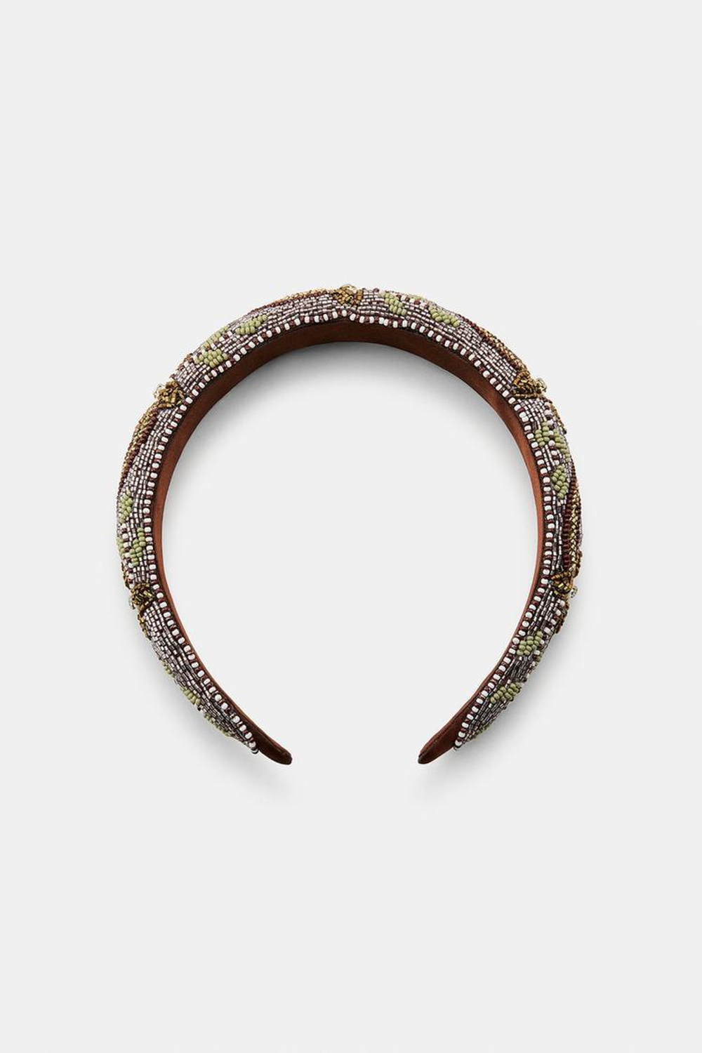 ZARA МЯГКАЯ ПОВЯЗКА НА ГОЛОВУ С БУСИНАМИ, РАЗНОЦВЕТНЫЙ