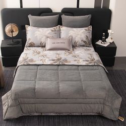 Комплект постельного белья на резинке с одеялом Велюрия Люкс «Тропический оазис»