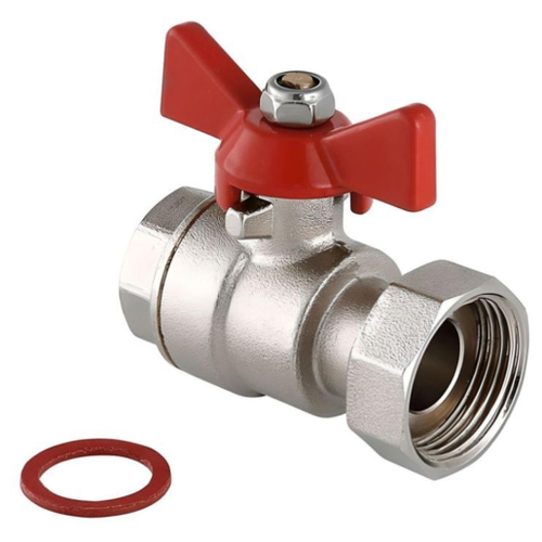 Кран VIEIR шаровый прямой с накидной гайкой 3/4" никель (96/12) VERS51