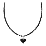 Чокер из Шпинели и Сердце с графичными фианитами, silver