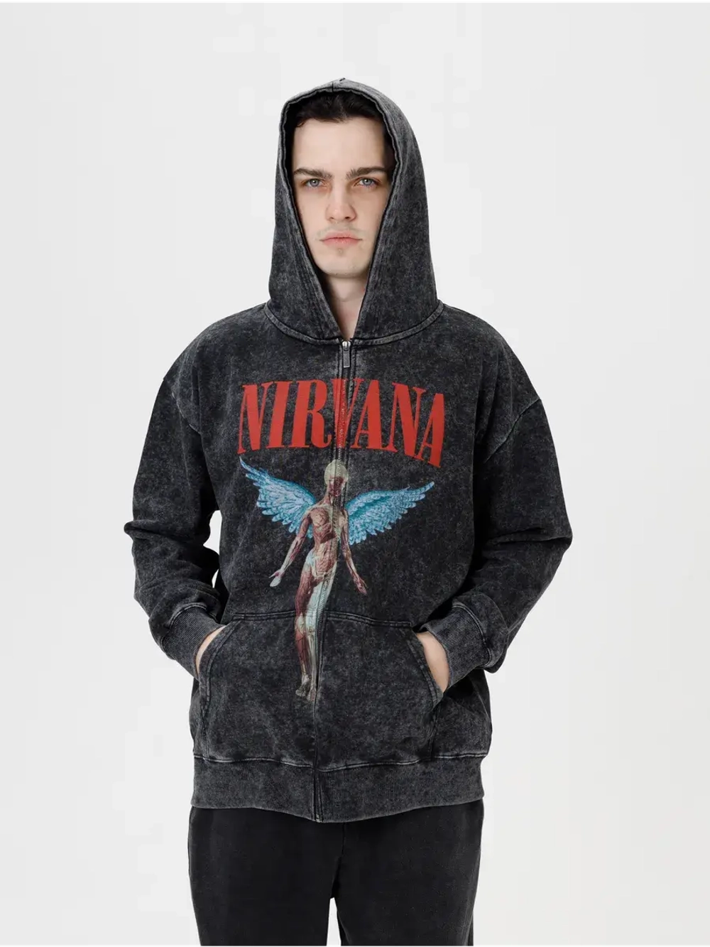 Зип Худи PARABOLA Nirvana оверсайз для мужчин и женщин