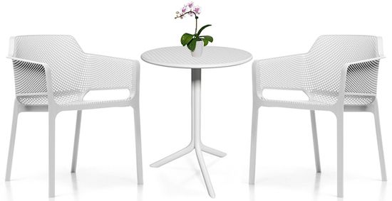 Комплект уличной пластиковой мебели Step Net белый Nardi Италия