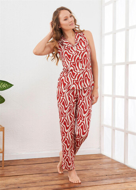 RELAX MODE / Пижама женская со штанами летняя вискоза домашний костюм - 10687