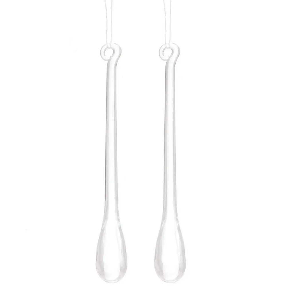 Подвеска «Изящная капля» 16 см (набор 2 шт), Прозрачный