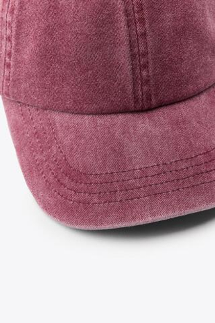 ZARA КЕПКА ИЗ ТВИЛА С ЭФФЕКТОМ ПОТЕРТОСТИ, ТЕМНО-РОЗОВЫЙ