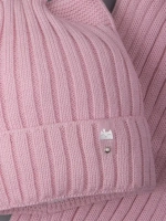 Шапка для девочки осенняя c ушками и снуд