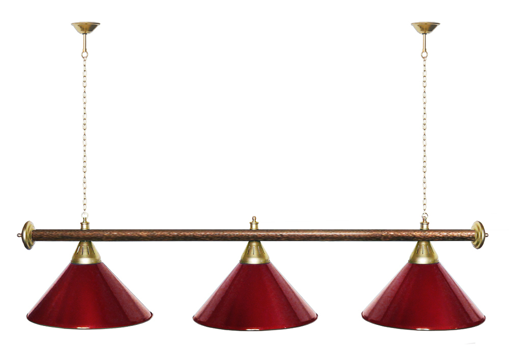 Лампа STARTBILLIARDS 3 пл. (плафоны зеленые,штанга золотая,фурнитура золото)