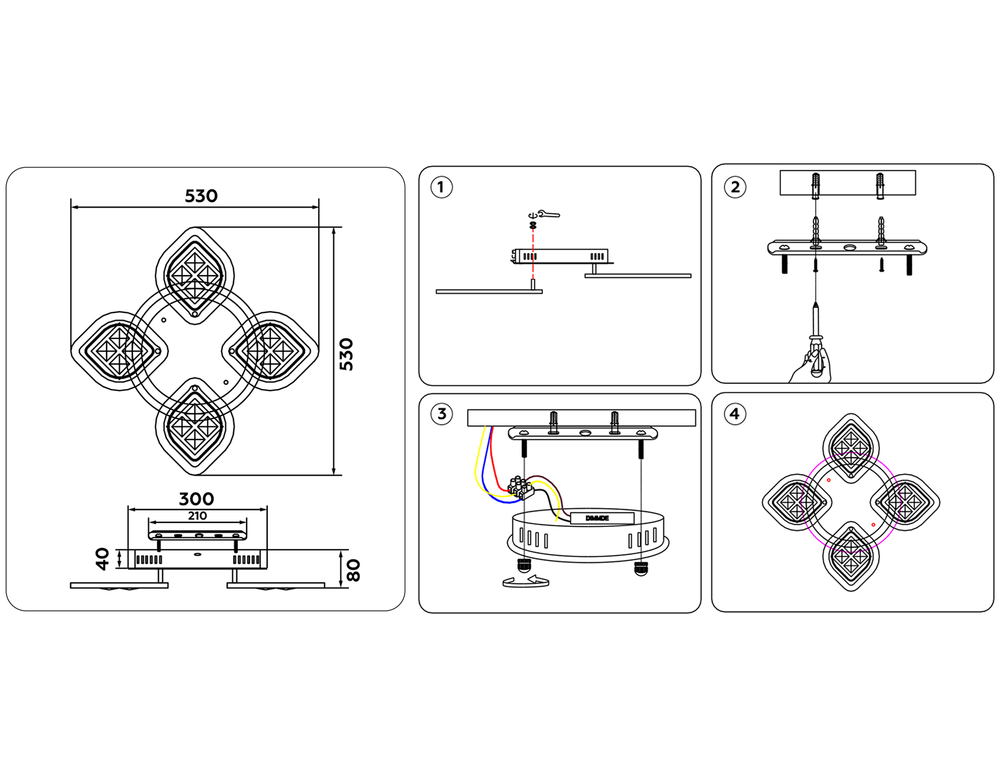 Ambrella Потолочный светодиодный светильник с пультом Ice FA281