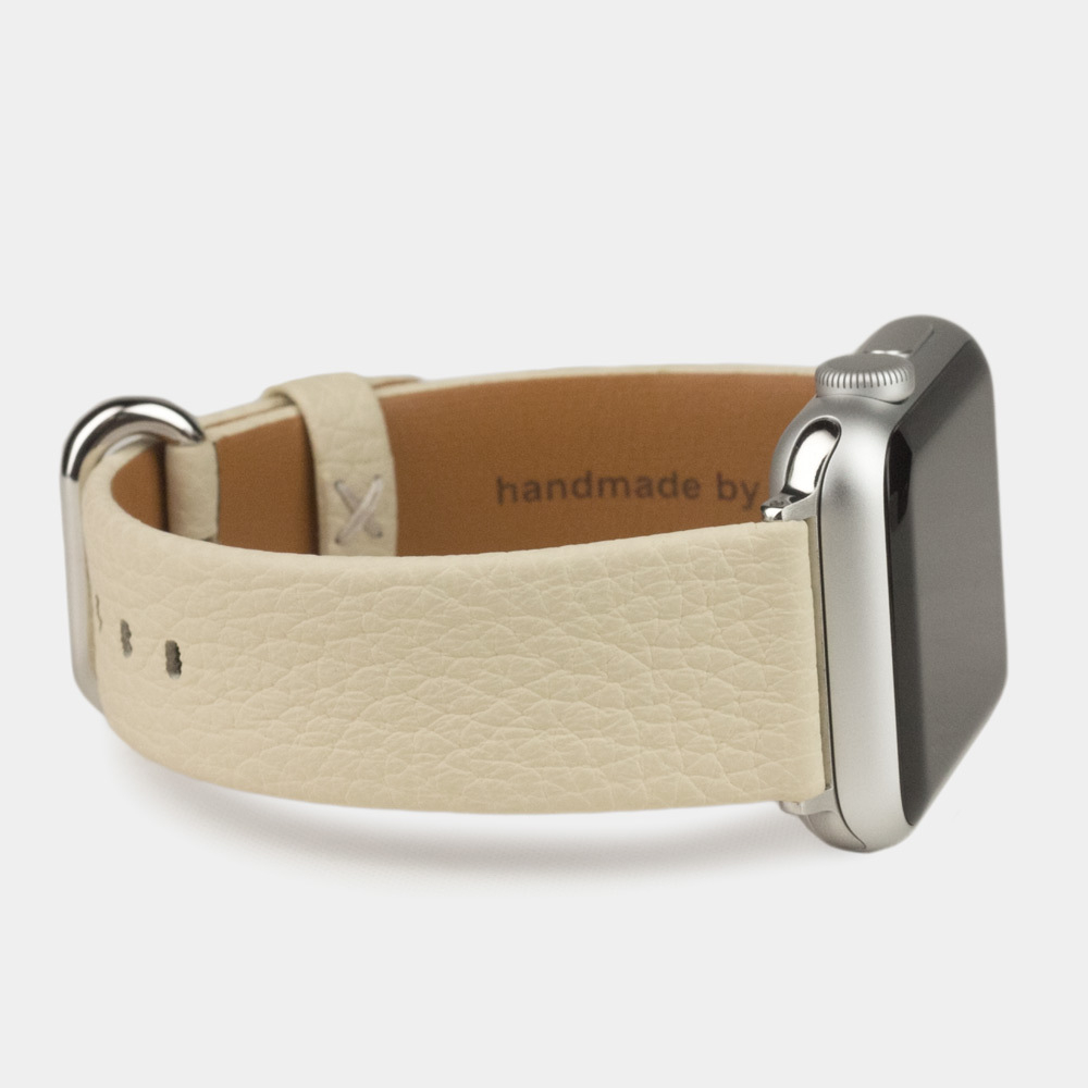 Ремешок для Apple Watch 44/45/46 mm из кожи теленка, молочного цвета