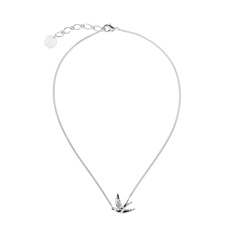 Колье Серебряное с Ласточкой